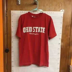 OFFICIAL TEAM 2 SHOP,  Ohio State tee,  short sleeves, sz L  red